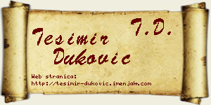 Tešimir Duković vizit kartica
